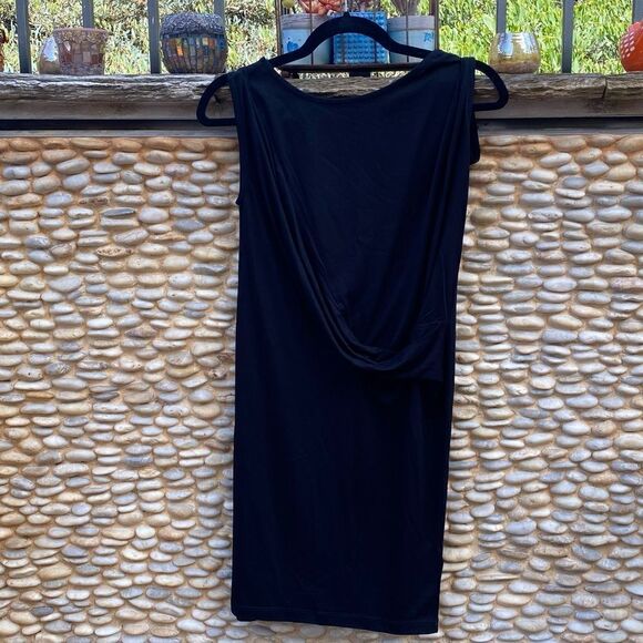All Saints Sabie Dress Black Wrap Style Ruched Dress. Size 2. New with Tag NWT - Picture 4 of 8
